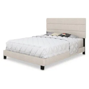 Tranquil Sleep Linen Horizontal Channel Platform Bed Frame