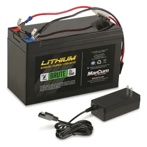 MarCum Brute 12 Volt 10 Amp LiFePO4 Battery with 3 Amp Charger