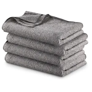 Military Style Wool Blend Blankets 4 Pack 60" x 80"