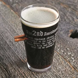 BenShot 2nd Amendment Pint Glass 16 Ounce