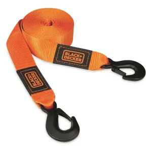 Black & Decker Light-Duty Clip End Tow Strap 9000-lb. Break Strength 20' Long