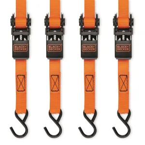 Black & Decker Light Duty Ratchet Straps 900-lb. Break Strength 10' Length 4 Pack