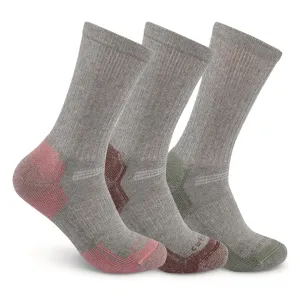 Carhartt Women's Midweight Cotton Blend Crew Socks 3 Pairs