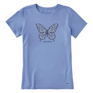 Life is Good Women's Ditsy Floral Butterfly Crusher Tee