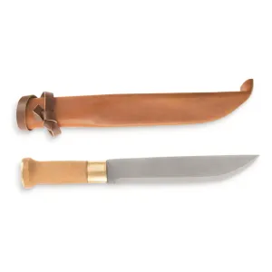 Finnish Military 13.75" Puukko Knife with Leather Sheath Reproduction