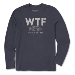 Life is Good Men's WTF Line Drawing Bass Long-sleeve Crusher Tee