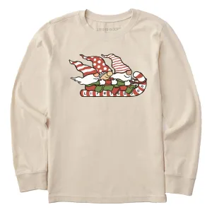 Life Is Good Kid's Gnome Toboggan Ride Crusher Long Sleeve