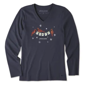 Life Is Good Women's Peace Cardinals Long Sleeve Crusher Tee