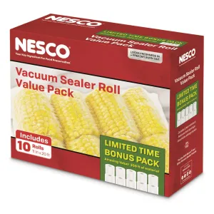 NESCO 11" x 20' Vacuum Sealer Rolls Value Pack 10 Rolls