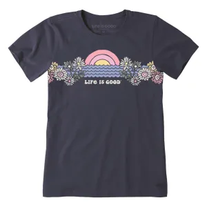 Life is Good Women's Sunrise Water Scene Crusher Short Sleeve