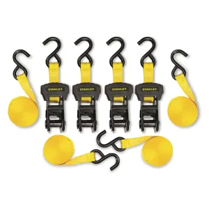 Stanley 1 inch x 14' Ratchet Strap 4 Pack