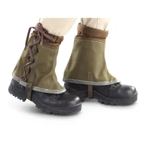 Italian Military Surplus Canvas Gaiters 2 Sets New