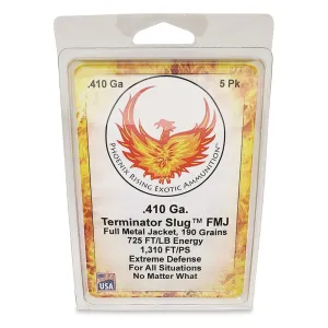 Phoenix Rising Terminator Slug .410 Bore 2 1/2" 190 Grain FMJ Slug 5 Rounds