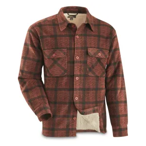 Guide Gear Plaid Sherpa Lined Fleece CPO Shirt Jacket