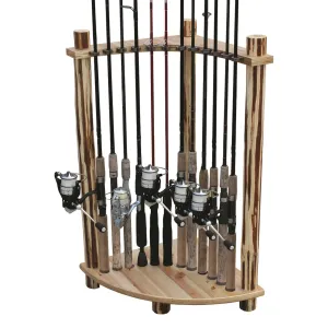 Rush Creek Rustic 12 Fishing Rod Corner Storage Rack