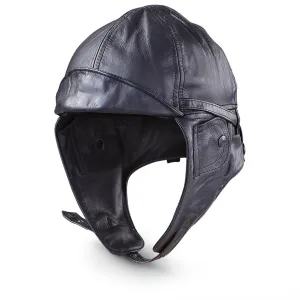 German Military Style Leather Aviator Helmet