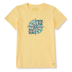 Life Is Good Women's Floral Compass Crusher Lite T-Shirt