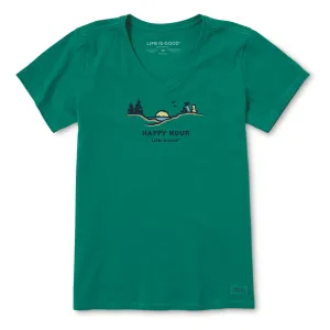 Life Is Good Women's Happy Hour Pines Crusher V-neck T-Shirt