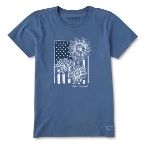 Life Is Good Women's Sunflower Flag Crusher T-Shirt