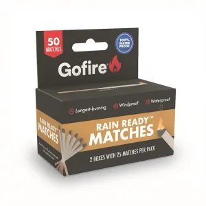 Gofire Rain Ready Matches Windproof And Waterproof Survival Matches 2 packs of 25 (50 Total)
