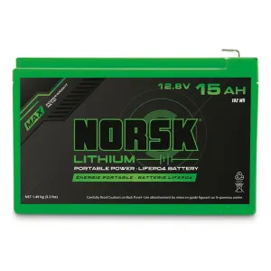 Norsk 12.8V 15Ah Lithium Battery with Charger