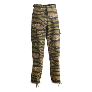 Greek Military Surplus Ripstop BDU Pants Tiger Stripe Camo New