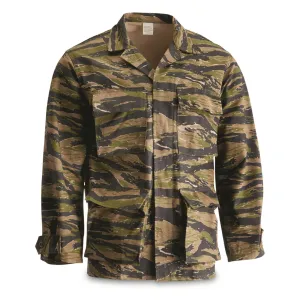 Greek Military Surplus Ripstop BDU Jacket Tiger Stripe Camo New
