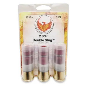 Phoenix Rising Double Slug 12 Gauge 2 3/4" (2) 7/8-oz. Alloy Slugs 3 Rounds