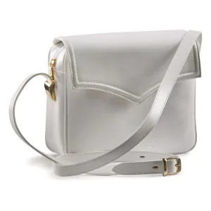 Italian Military Surplus White Leather Handbag New