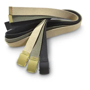 Military Style Web Belts with Roller Buckles 3 Pack