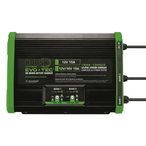 Evo-Tec 12+12/16V - 2 Bank Selectable On-Board Charger