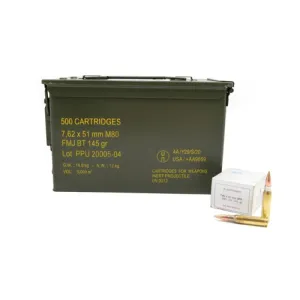 PPU 7.62x51 145GR FMJBT RANGEMASTER 500RDS
