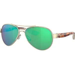 COSTA Loreto 580G Green Mirror Polarized Sunglasses | Rose Gold Tortoise Frames