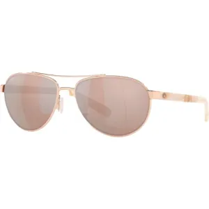 COSTA Fernandina 580P Copper Silver Mirror Polarized Sunglasses | Shiny Gold Frame