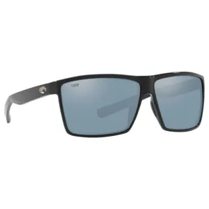 COSTA Rincon 580P Grey Silver Mirror Polarized Sunglasses | Shiny Black Frame