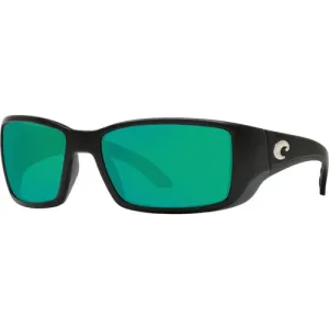 COSTA Blackfin 580P Green Mirror Polarized Sunglasses | Matte Black Frame