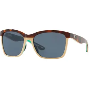 COSTA Del Mar Anaa Retro Women's 580P Gray Polarized Sunglasses | Tortoise Green