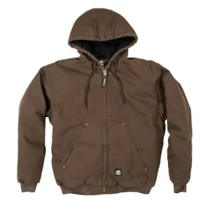 BERNE WORKWEAR Original Washed Hooded Jacket Bark Plus Sizes