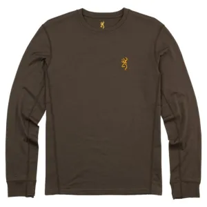 BROWNING Merino Crew Long Sleeve Shirt Major Brown