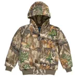 BERNE WORKWEAR Youth Softstone Hooded Jacket Realtree Edge