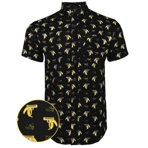 RETRO RIFLE Hawaiian SS Button Down - Organic / Black Banana