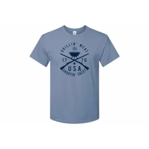 KYGUNCO Grillin' Meat Shootin' Skeet T-Shirt - Blue