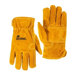 BERNE WORKWEAR Unlined Split Cowhide Leather Gloves Gold