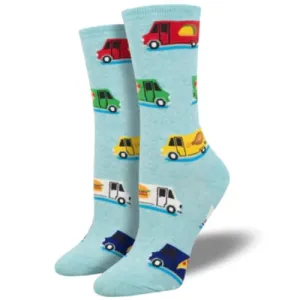 SOCKSMITH Food Truck Crew Sock - Heather Blue