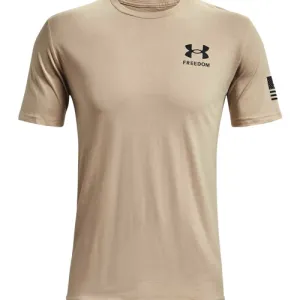 UNDER ARMOUR Men's UA Freedom Flag T-Shirt Sand/Black