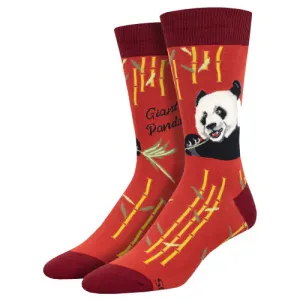 SOCKSMITH "Giant Panda" Crew Sock - Red