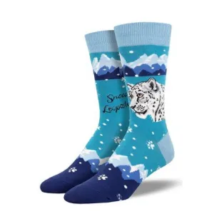SOCKSMITH Snow Leopard Crew Sock - Blue