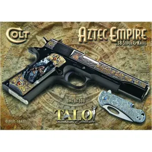 COLT 1911 38 Super 5" 9rd Aztec Empire 1 of 25 Gold Tal