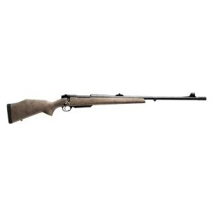 WEATHERBY Mark V DangerousGame 375 H&H Mag 3rd Bolt Rifle w/ Accubrake - Black / Tan Webbing