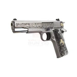COLT 1911 Aztec Jaguar 38 Super 5" Engraved SS 9rd